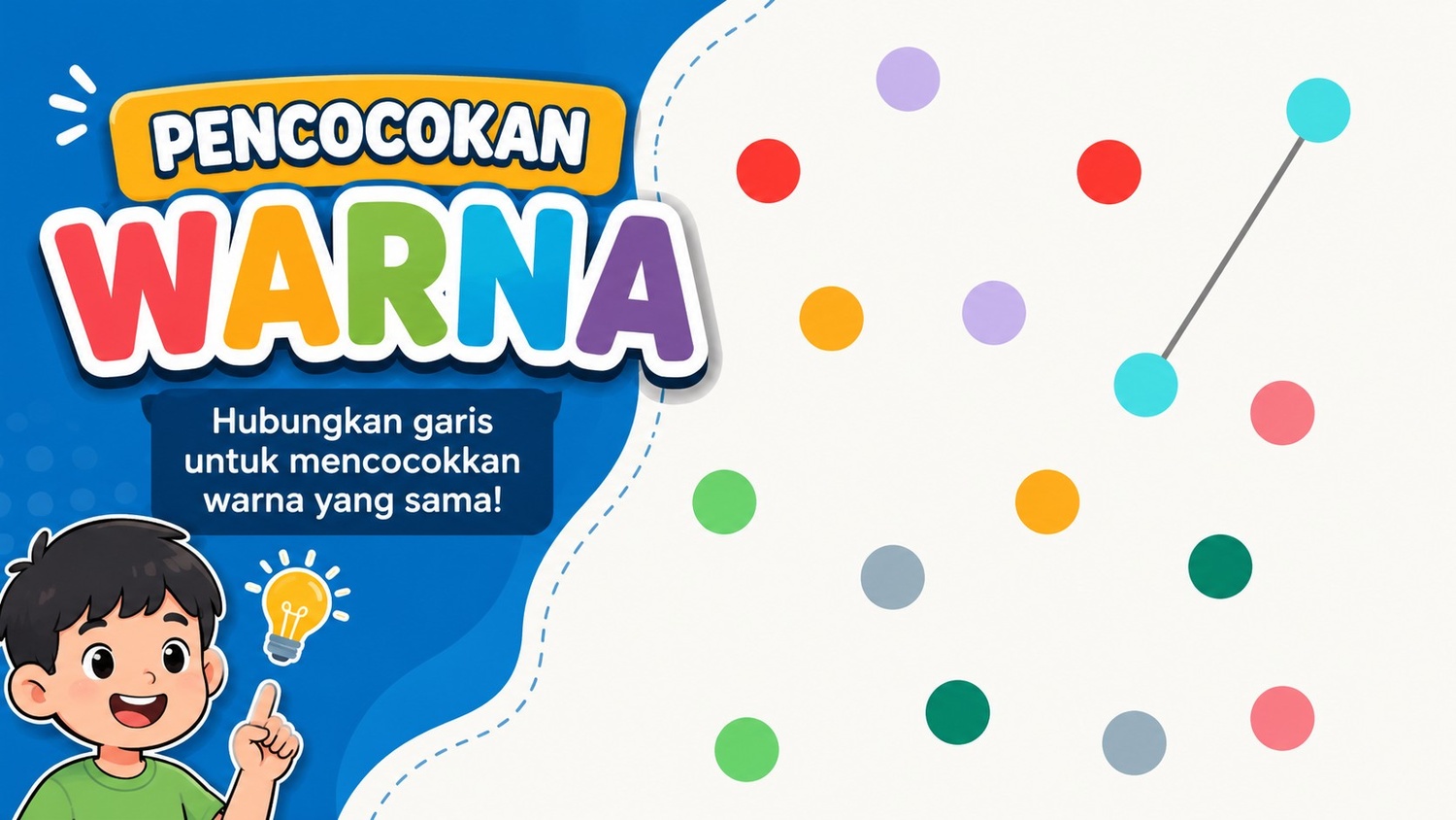 Game Mencocokkan Warna - Hubungkan titik warna yang sama