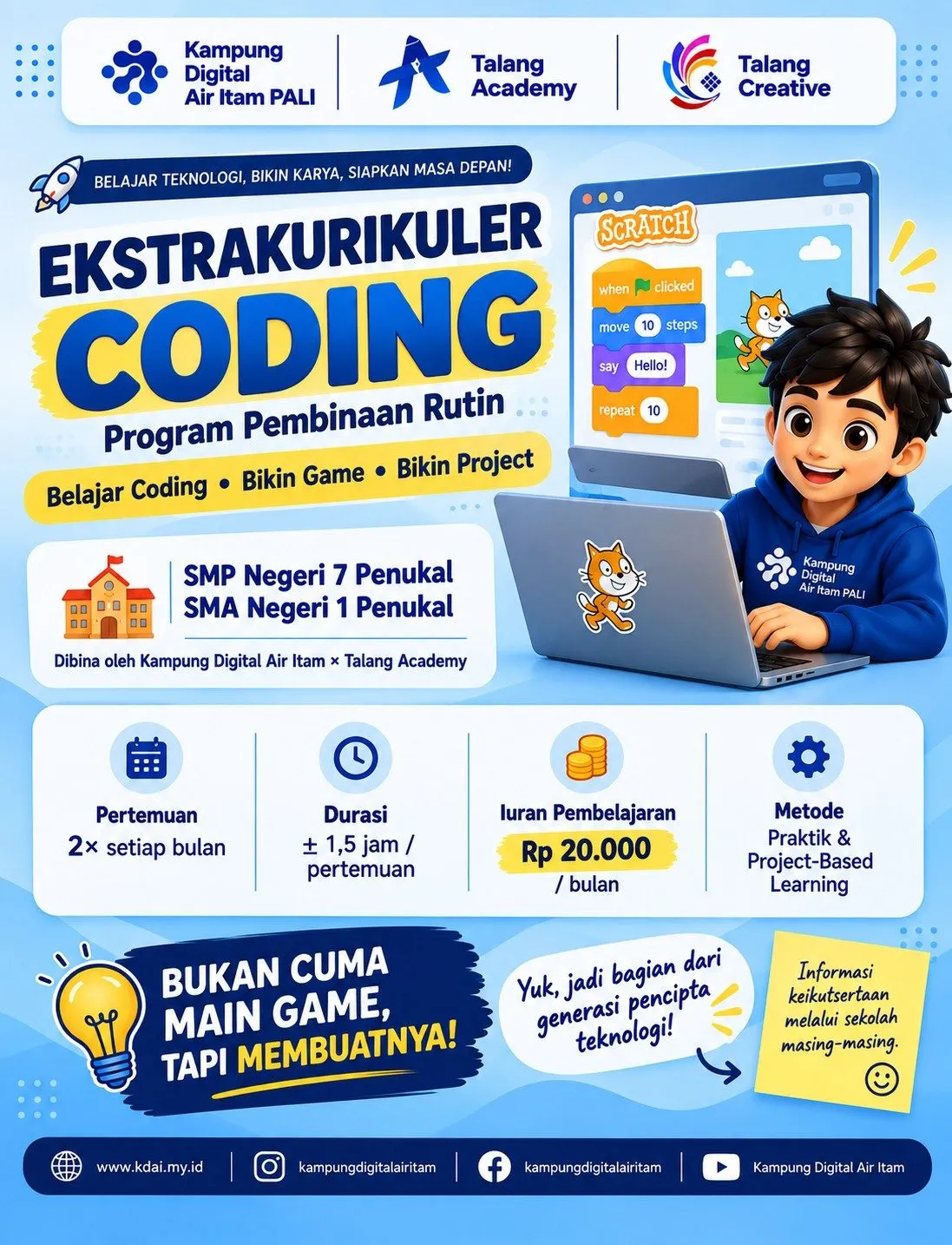 Ekstrakurikuler Coding SMP Negeri 7 Penukal & SMA Negeri 1 Penukal Edisi Bulan September